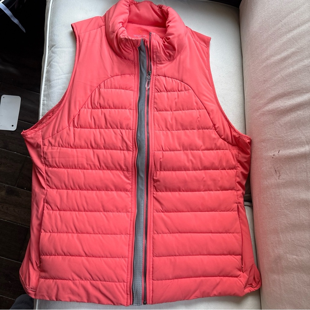 Tangerine Women's Bright Coral Quilted Vest